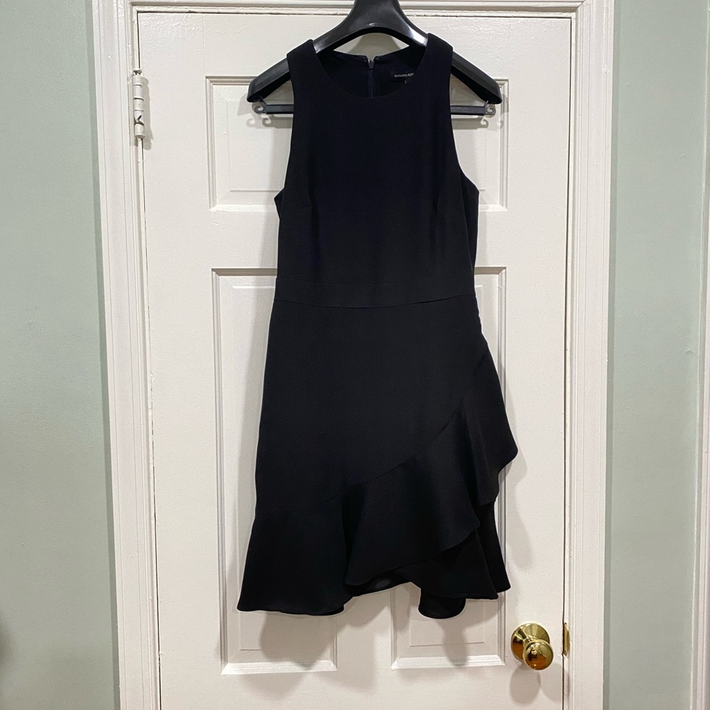 Black Banana Republic flutter mini dress